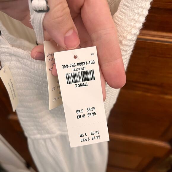 Hollister Mixed Fabric Crochet Style Maxi Dress size XS Cloud White NWT's $70 - Picture 12 of 14